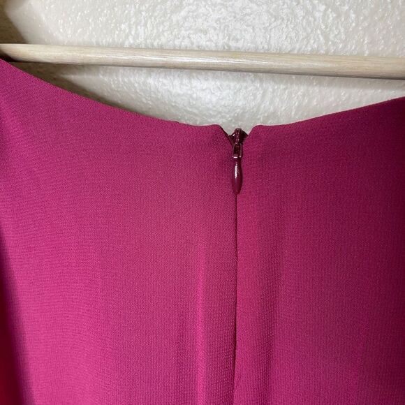 Lane Bryant Dress Womens 22 Maroon V-Neck Ruffled Sleeveless Solid - Picture 9 of 13